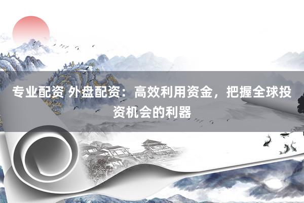 专业配资 外盘配资：高效利用资金，把握全球投资机会的利器