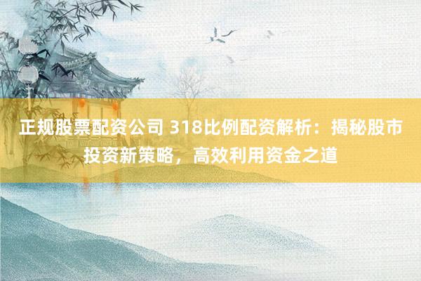 正规股票配资公司 318比例配资解析：揭秘股市投资新策略，高效利用资金之道