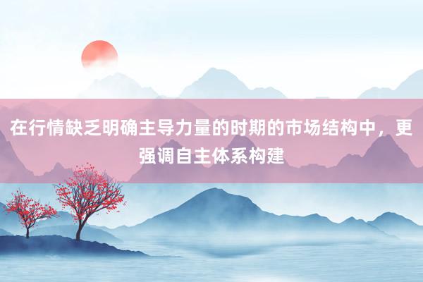 在行情缺乏明确主导力量的时期的市场结构中，更强调自主体系构建