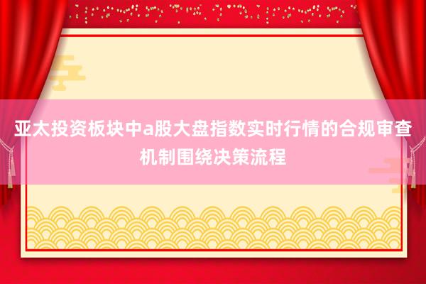 亚太投资板块中a股大盘指数实时行情的合规审查机制围绕决策流程