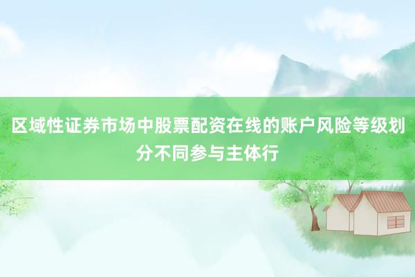 区域性证券市场中股票配资在线的账户风险等级划分不同参与主体行