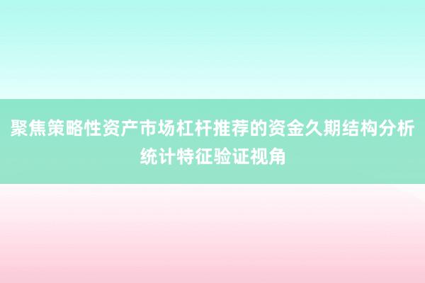 聚焦策略性资产市场杠杆推荐的资金久期结构分析统计特征验证视角