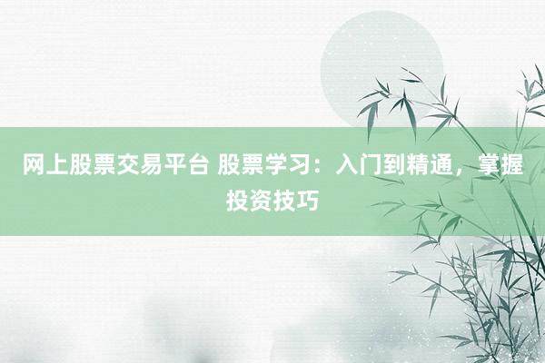 网上股票交易平台 股票学习：入门到精通，掌握投资技巧